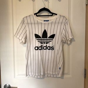 White Adidas Trefoil tee